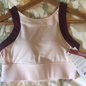 padded crop top/bra rose pink and maroon